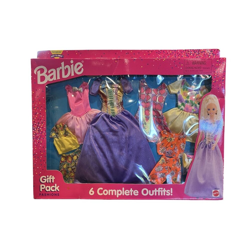 Vintage 1996 BARBIE Gift Pack Fashions 6 Complete Outfits Brand New 68073-86